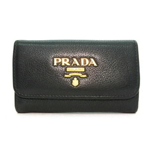 PRADA Saffiano Metal Key Case Prada Key Holder Black